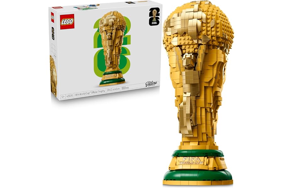 LEGO Editions FIFA World Cup Official Trophy Building Set - Kit for Display in Bedroom, Home Office, Book Shelf - Soccer Fans Collectible - W/World Cup 2026 Minifigure - Gift for Birthdays - 43020