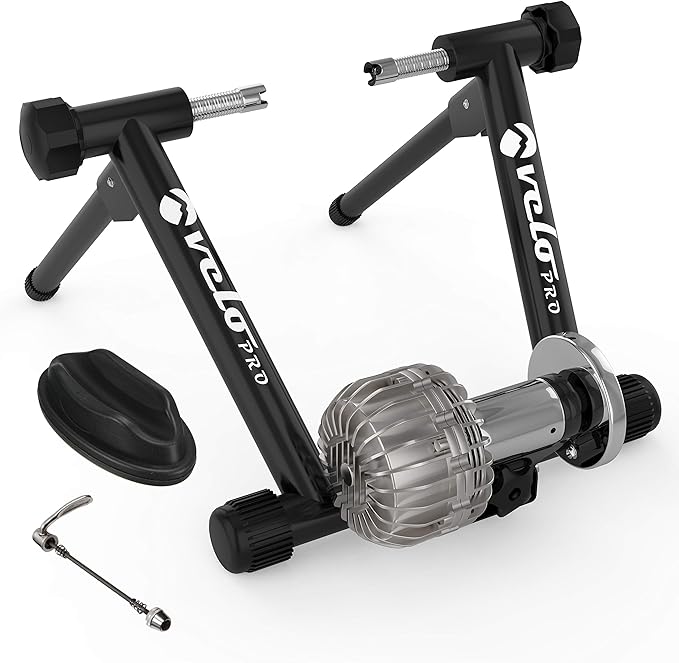 Velo Pro Fluid Turbo Trainer Quiet Indoor Cycle Trainer Stand with Smooth Real Road