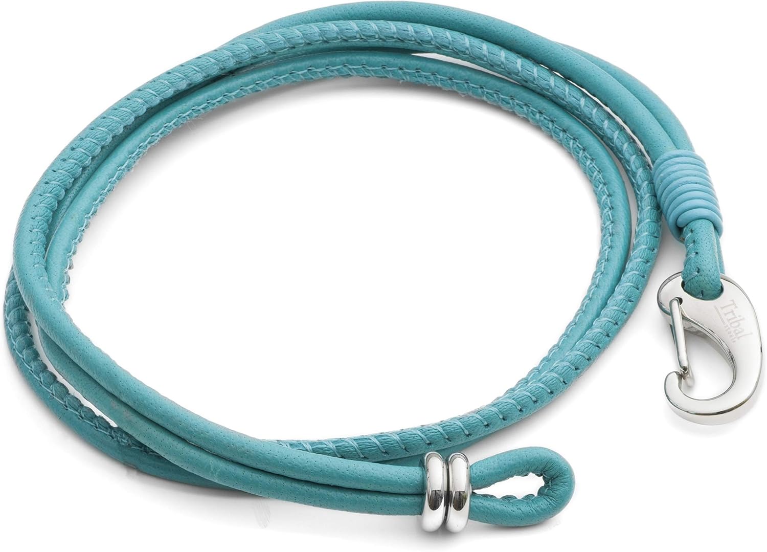 Tribal Steel Women's Turquoise Super Soft 4-Stranded Bracelet - Ladies 19cm Leather Bracelet with Stainless Steel Shrimp Clasp - Image 3