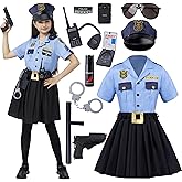 Spooktacular Creations Halloween Girls Police Officer Costume, Cop Costume Accessories for Kids Role-Playing, Dress-Up Party