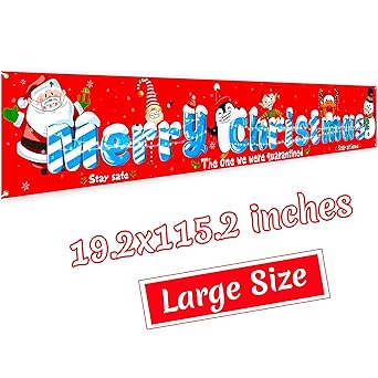 Amazon Co Jp メリークリスマスバナーデコレーション Quarantine Christmas Holiday ドアヤードサイン 背景幕 パーティーアイデア 装飾用品 ラージサイズ Generic