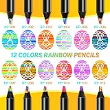 Maqhpu Rainbow Pencils 12 Color Set Kids Art Supplies for Girls view 3