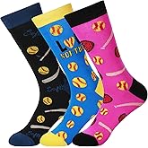 Coume 3 Pairs Novelty Softball Socks Softball Funny Gifts for Women Men Christmas Sports Party Favor