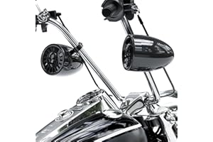 GoHawk Bluetooth Motorcycle Speakers | 5" Waterproof Motorcycle Stereo System | Built-in Amplifier Audio Music Player w/USB, Great for Ape-Hanger Handlebar Harley Custom Touring, AS5-X Black