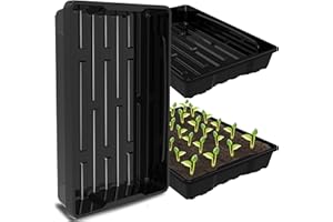 Gardzen 10 Pack Seed Trays, Reusable Plant Grow Trays, Ideal for Seed Starting, Microgreens, Indoor Gardening, and Greenhouse Plant Nurseries - No Drain Holes, 15.7" x 11.6"