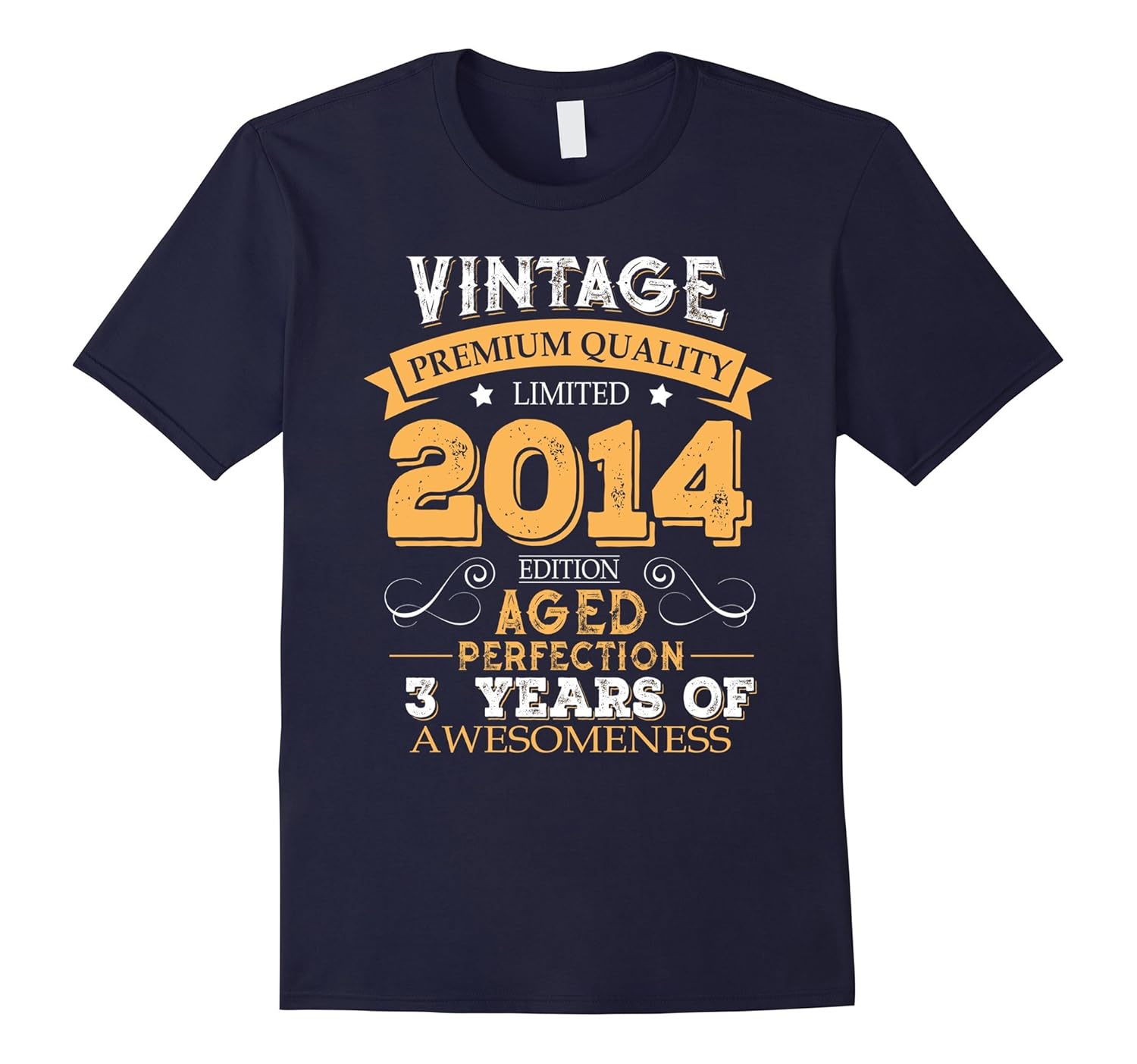 Vintage Born in 2014 3rd Birthday 3 Years Old Awesome Gift-Rose