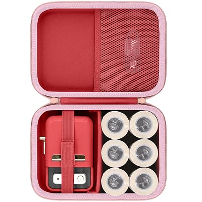 Baval Label Printer Case Compatible with NIIMBOT B21/B21 Pro/B1 Label Maker Thermal Label Printer and 2 inch Label Paper(Red Case)