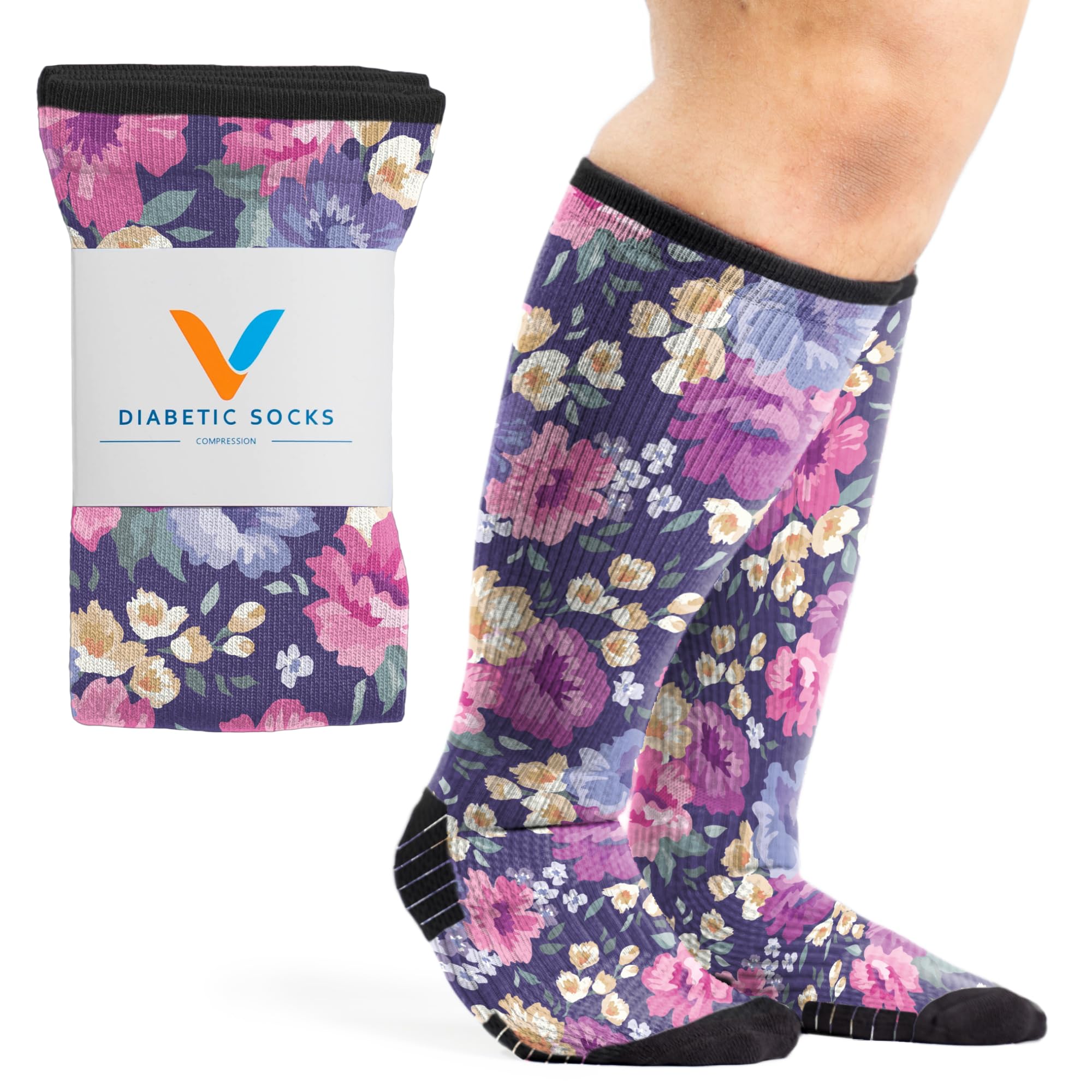 Viasox Compression Socks for Women and Men, Knee High Socks 12-15 mmhg ...