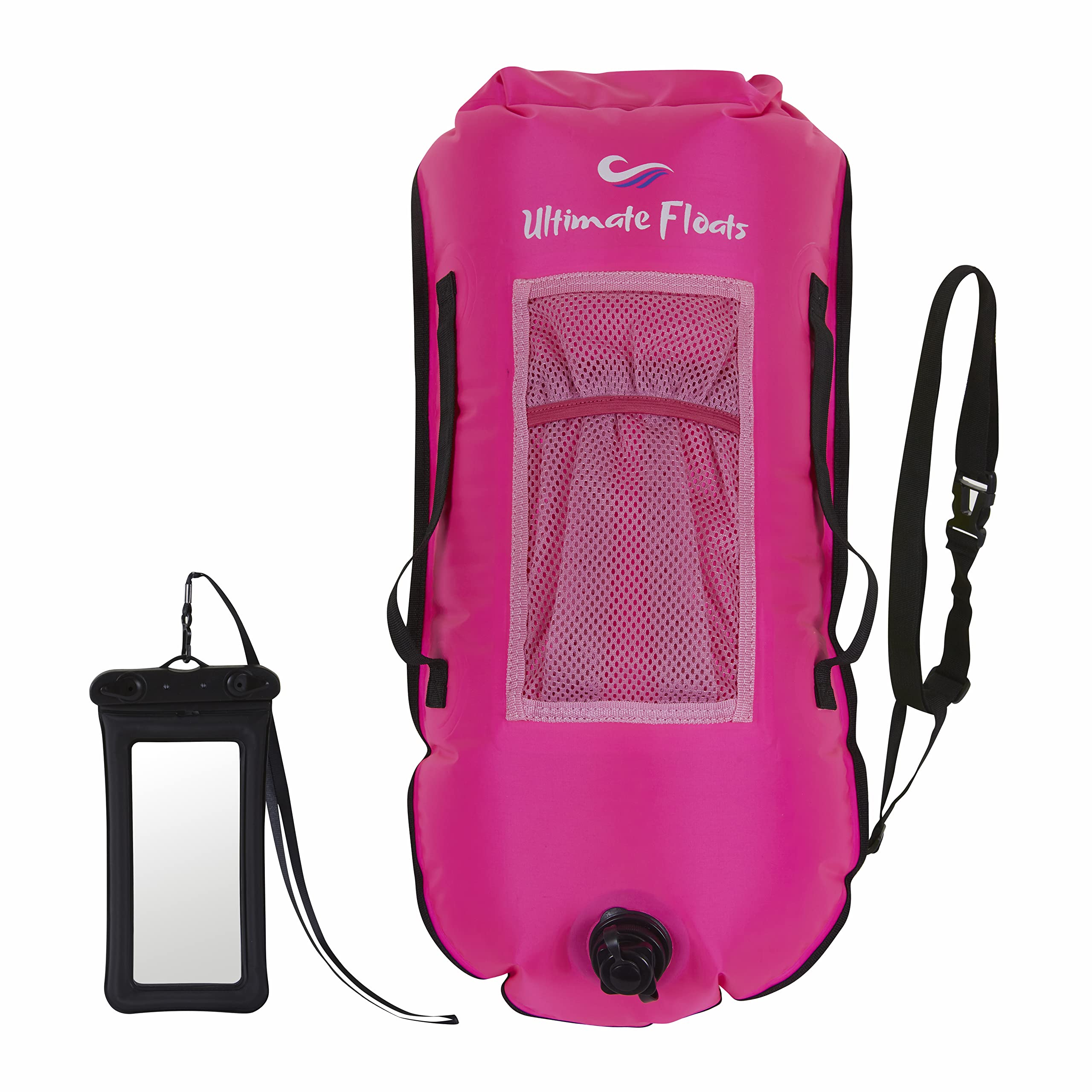 Ultimate Floats Swim Buoy/Tow Float for Open Water Swimming (Pink)