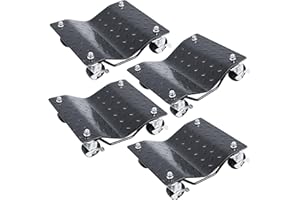 PeakTow PTT0101 Black Heavy Duty 6000 LBs Total Capacity Tire Wheel Car Vehicle Dolly with Double Ball Bearing Caster Wheel P