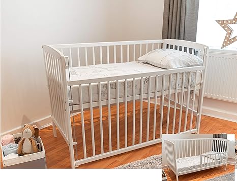 white dropside cot