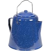 Stansport Enamel Coffee Pot 20 Cup (10348), Blue, 9.25" L x 9.25" W x 9.5" H