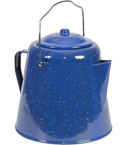 Amazon.com: Stansport Enamel Percolator Coffee Pot 8 Cup - Black : Home &  Kitchen