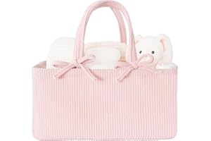 MAPES Canadian Diaper Caddy Organizer - Large Diaper Caddy Basket, Portable Storage for Diapers, Wipes and Baby Stuff, Nurser