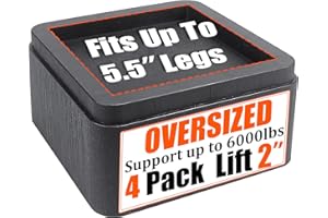 MYMULIKE Bed Risers 2 inch, Oversized Fits 5.5in Legs， Heavy Duty 6000lbs, Stackable 4/6 Inch Bed Raising Blocks Furniture Riser for College Dorm, Couches, Tables, Desks, Platform