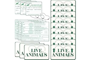 GEYEE 18 Pcs Live Animal Stickers for Airline Cargo Crates Live Animal Labels with Arrow Fragile Mammals Shipping Stickers for Shipping and Packing