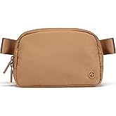 Pander Two Way Zipper Fanny Pack Nylon Everywhere Belt Bag for Women, Water Repellent Waist Packs, Crossbody Bags with Adjustable Strap (Caramel Brown).