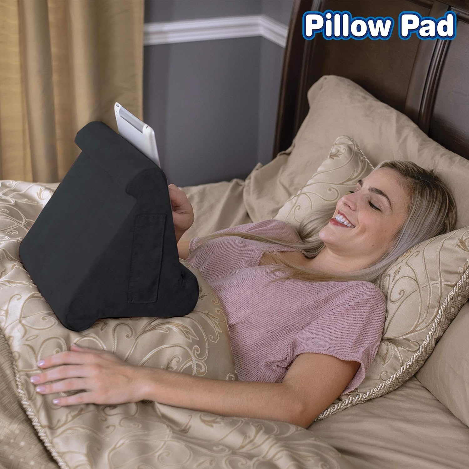 Ontel Pillow Pad Multi-Angle Soft Tablet Stand, Charcoal Grey: Health & Personal Care