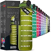 YOU GOT THIS LIVING Motivational Water Bottle with Time Marker, 32 oz Water Bottle, Sports Water Bottle with Spout, Achieve All-Day Hydration SpillProof, BPA FREE