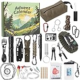 Survival Kit Advent Calendar 2025 for Men Adult 24 Days Christmas Countdown Survival Tools Xmas Gifts Surprise Gifts for Outdoor Adventure