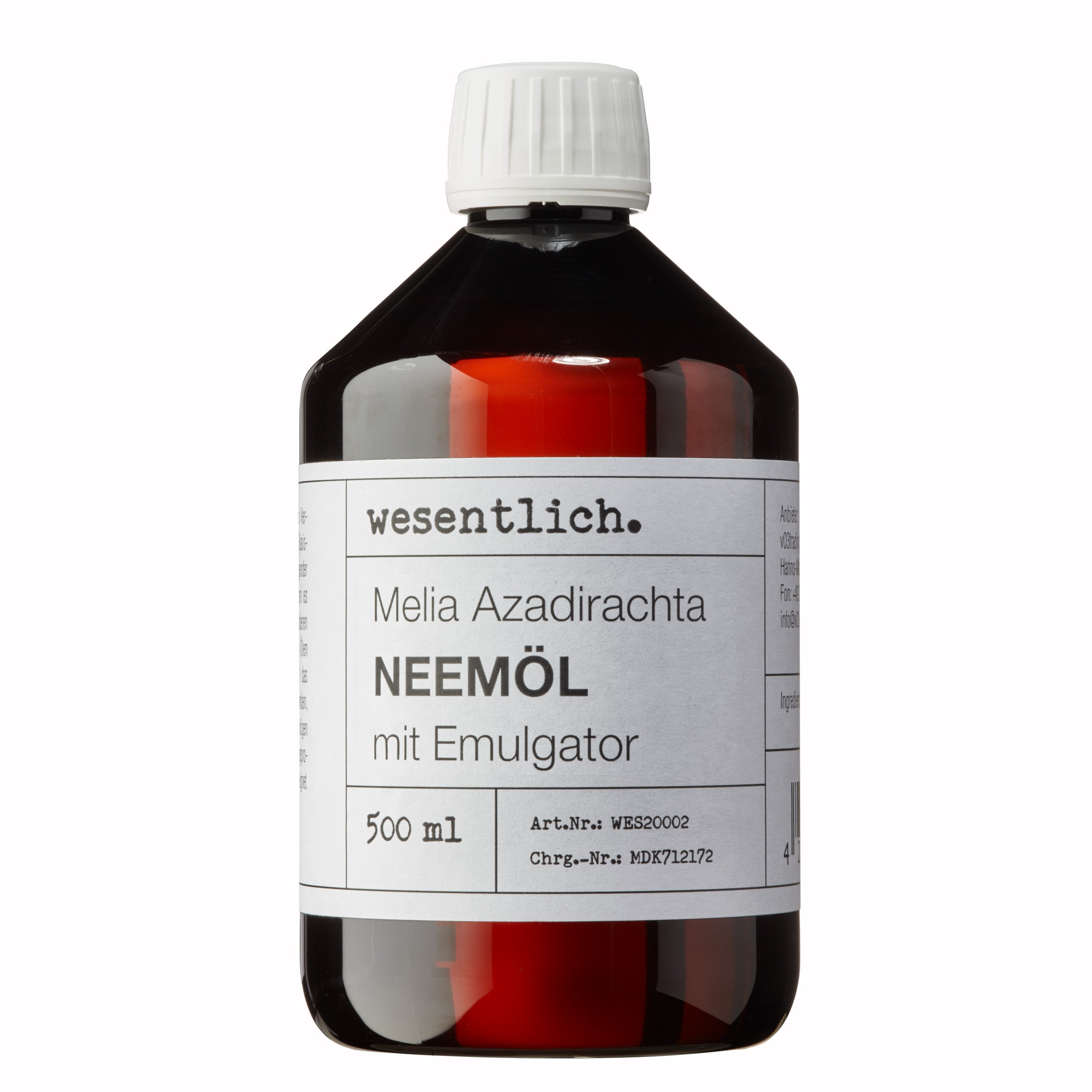 Neem Oil Mixed with Emulsifier 500 ml – Ready-Mixed for Immediate Use by Wesentlich.