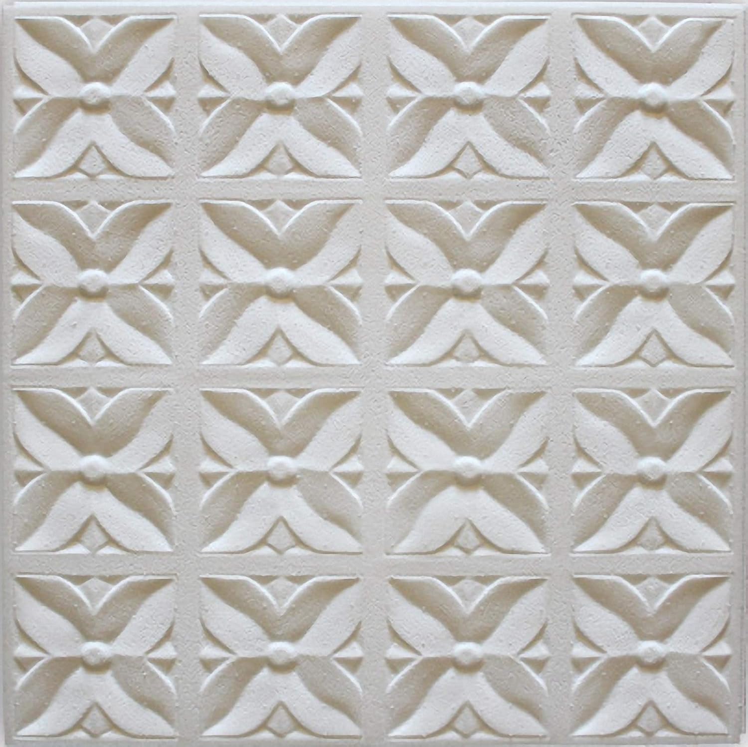 Polystyrene Ceiling Tiles Margareta Pack 80 Pcs 20 Sqm White