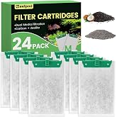 Zeefpod 24 Pack Medium Filter Cartridges Compatible with Tetra Whisper Bio-Bag Filters，Large Aquarium Filter Cartridge for Whisper 10i/IQ10/PF10 and Repto Filter 90 GPH