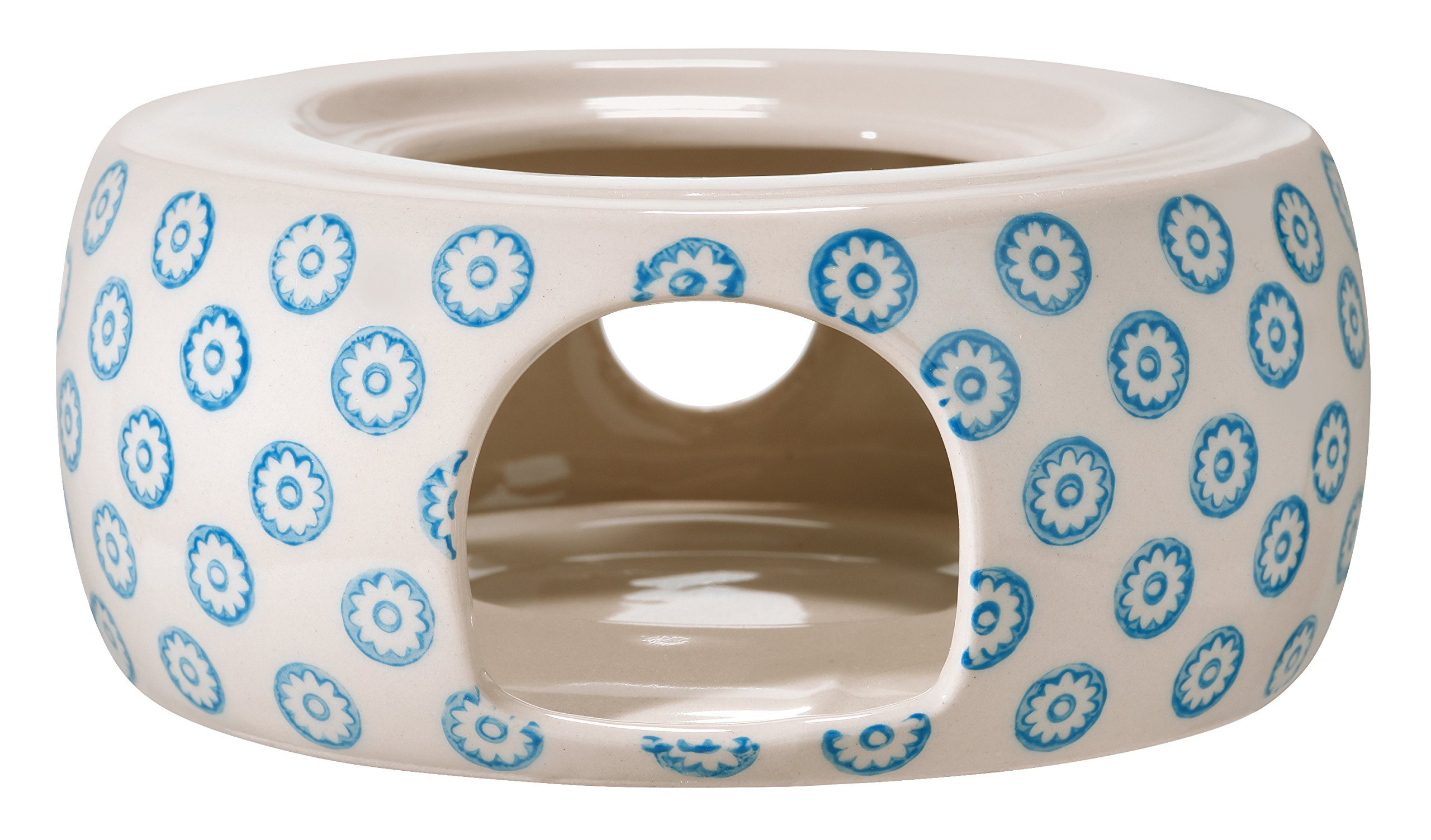 Bloomingville Ceramic Teapot Heater Emma - colorful Pot Holder Warmer Size ø 14,5 cm Dia 7.75'' H 2.5'', Stoneware, blue