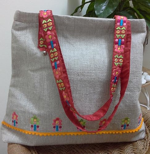embroidered tote bag