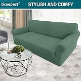 Granbest 3 Seater Sofa Cover High Stretch Non Slip Jacquard Green view 2