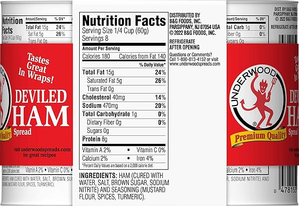 UNDERWOOD DEVILED HAM SPREAD, 4.25 OUNCE (PACK OF 4)