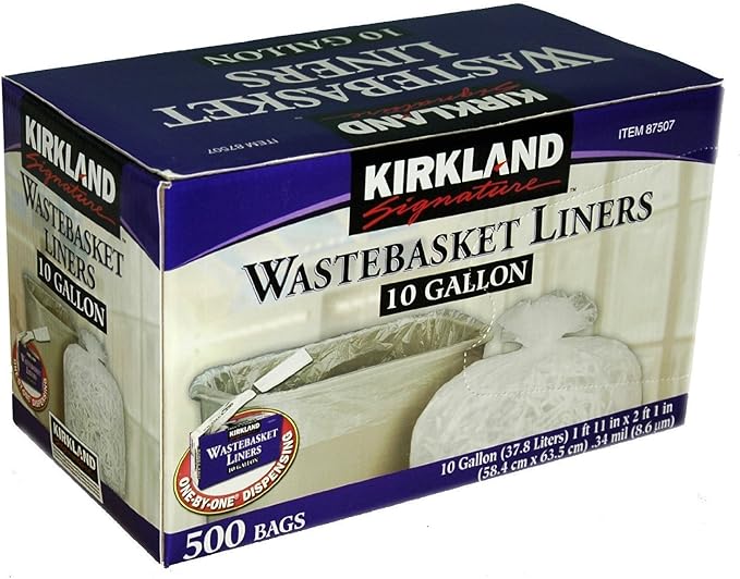 Kirkland Signature 10 Gallon Clear Wastebasket Liner, 2