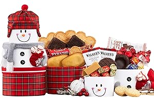 Wine Country Gift Baskets Snow Man Tower Holiday Snack Gift Tower