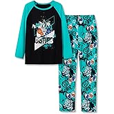Topgal Boys Girls Pajamas Long Sleeve Sleepwear Trendy Navy Face Tie Dye Checkered 2-Piece PJs Set Comfy Big Kid Size 6-18