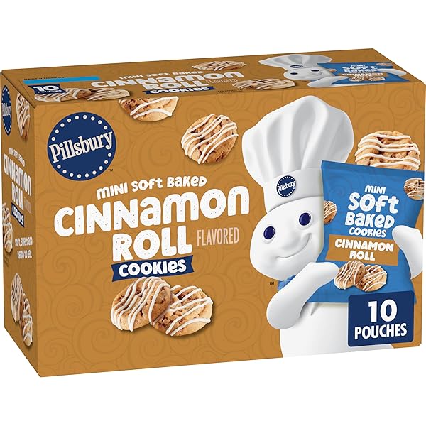 PILLSBURY MINI SOFT BAKED CINNAMON ROLL FLAVORED COOKIES...