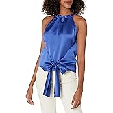 Trina Turk Women's Satin Tie Front Blouse