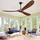 BOOSANT 60 inch Ceiling Fan Without Light, Ceiling Fan No Light with Remote Control and Quiet DC Motor, Outdoor Fans for Pati