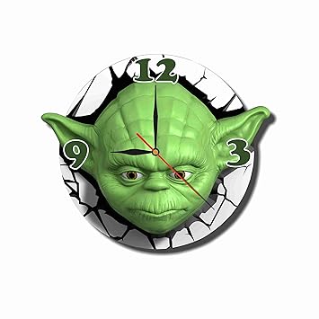 Amazon Com Star Wars Master Yoda 11 8 Handmade Wall Clock