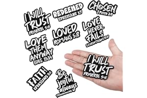 Lyrow 8 Pcs Bible Verse Embroidered Iron on Patches 3 Inch Motivational Religious Christian Sew on Patches for Christmas Easter Hat Backpack Jacket Clothes DIY Accessories Decoration(Classic Colors)