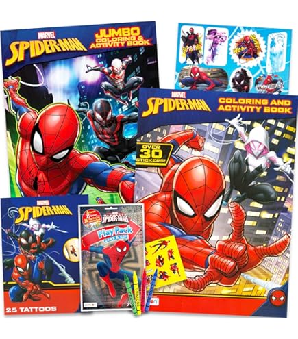Marvel Spiderman Ultimate Activity Set - Portfolio Creativo Con Libri Da Colorare, Adesivi E Puzzle Per Bambini