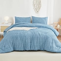 Andency Blue Comforter Set Full Size, 3 Pieces Boho