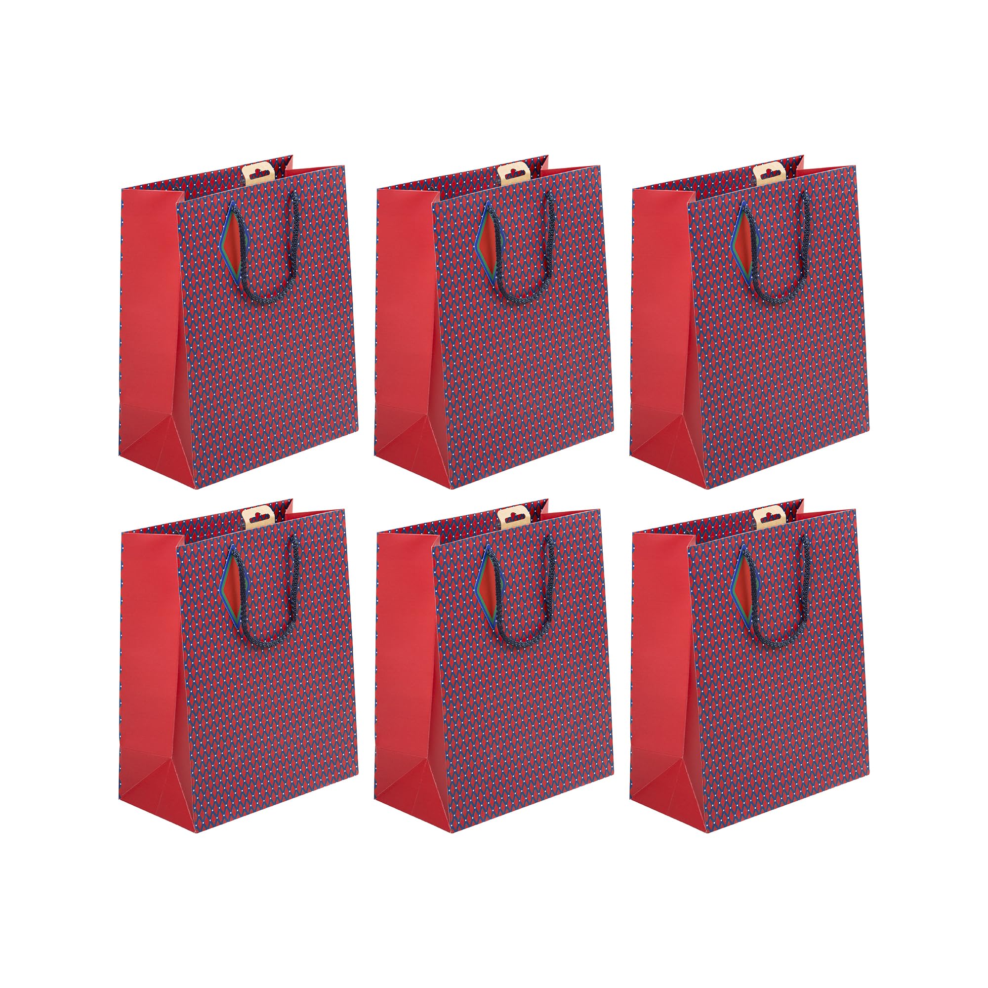 Clairefontaine 32481-2Cpack - A Set of 6 Excellia Gift Bags- Large size - 26,5x14x33cm - 210g - Design : Geometrical - Gift wrapping, Ideal for games, Puzzles