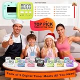 Antonki 2 Pack Digital Timer for Kids Magnetic Countdown Kitchen Timers view 8