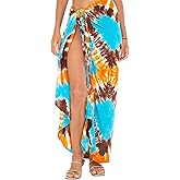 SHU-SHI Womens Sarong Pareo Cover Up Bathing suit Women Beach Wrap Long Pool Trip Resort Skirt