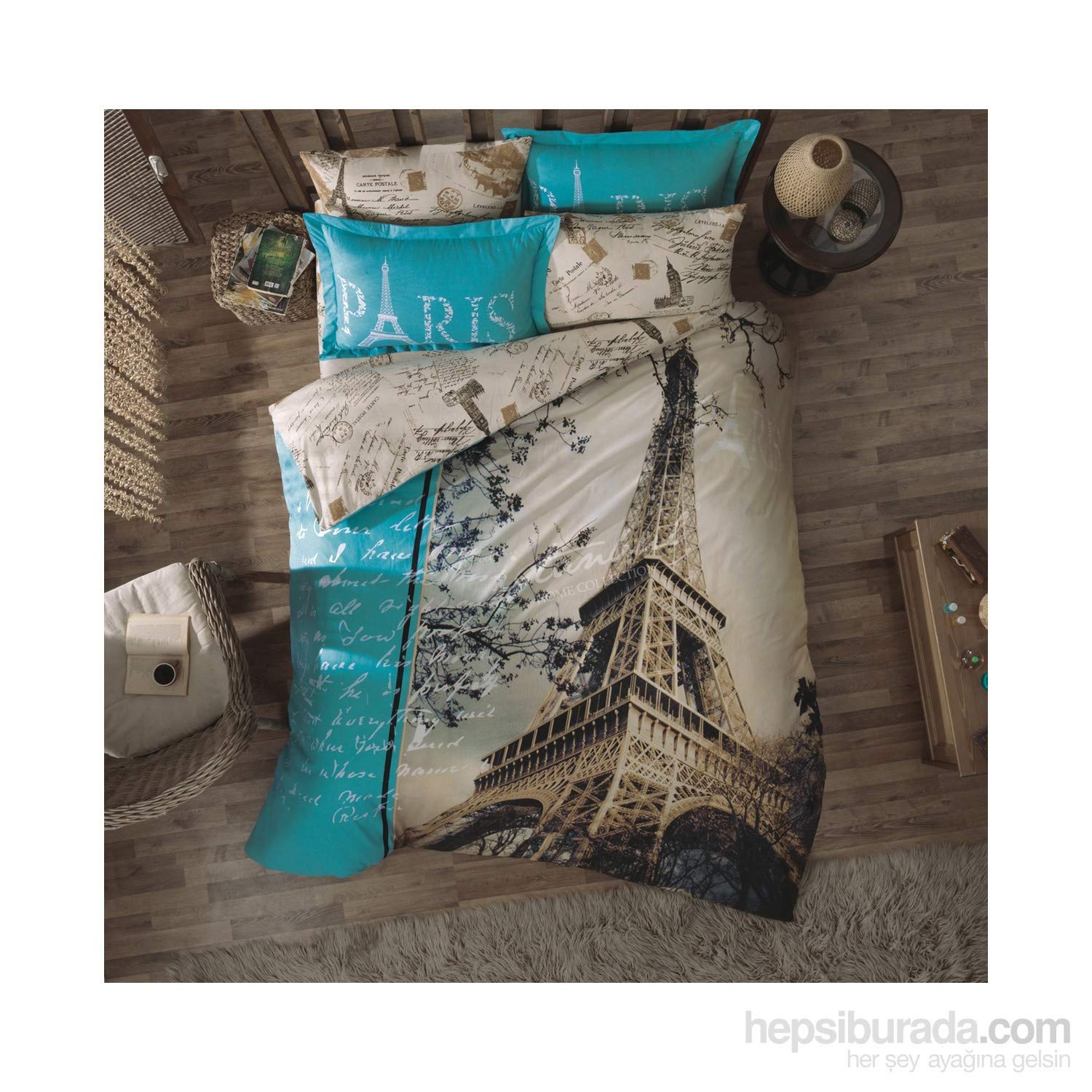 Tac 100 Turkish Cotton 3pcs Paris Eiffel Tower Theme Single Twin Size Duvet Quilt Cover Set Bedding Linens Made In Turkey Pamukana Paris Inlove Tklp Kids Furniture Decor Storage Toys