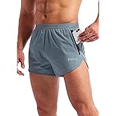 Pudolla Men’s Running Shorts 3 Inch Quick Dry Gym Athletic Workout Shorts for Men with Zipper Pockets