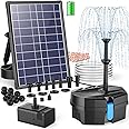 POPOSOAP Solar Pond Filter Built-in 3000mAh Battery Backup, 8W Solar Pond Filter with Water Pump, Pond Filter with Water Shortage Protection & Clear Tubing for Ponds Fish Tank Bird Bath Garden