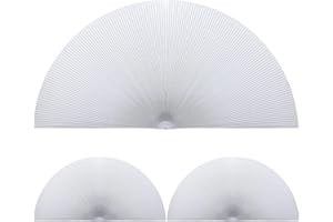 Colingmill 3 Pcs 100% Light Blocking 72 x 36 Half Window Shades Half Circle Arch Window Shades Blackout Arch Blinds for Indoor Pleated Fabric Cellular Blinds Easy Cut and Install(White)