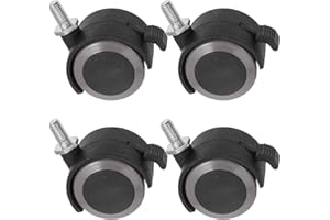 Yardwe 5 Inch Heavy-Duty M8 X 15mm Threaded Office Chair Wheels 4pcs Replacement Casters for Hardwood