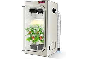 ATOUR 1.5‘x1.5' LED Grow Light Specil Tent, 18"x18"x32"High Reflective PE Film Grow Tent, 1680D High Strength Canvas Plant Tent with Observation Window & Floor Tray for Hydroponics Indoor Plant